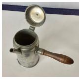 Antique Pewter Footed Teapot Dated 1832