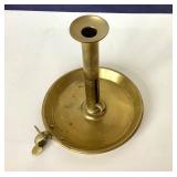 Large Antique Brass Push Up Candlestick