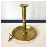 Large Antique Brass Push Up Candlestick
