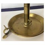 Large Antique Brass Push Up Candlestick