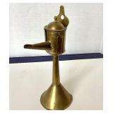 Antique Brass Whale Oil / Betty Lamp