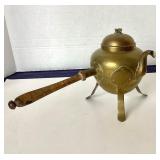 Antique Scandinavian Brass Footed Teapot