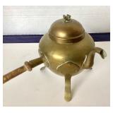 Antique Scandinavian Brass Footed Teapot