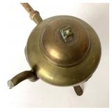 Antique Scandinavian Brass Footed Teapot