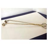 Antique Dutch Brass  Embers Tongs