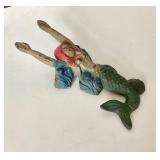 Antique Painted Cast Iron Mermaid Boot Jack