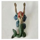Antique Painted Cast Iron Mermaid Boot Jack