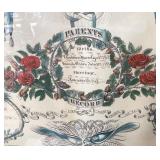 Framed Hand Colored 1842 Family Record