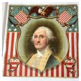 Important Antique Patriotic Lithograph On Linen