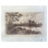 Pair of Vintage Louis Harlow Etchings