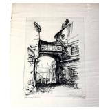 Pair of Vintage French Etchings