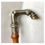 Antique Silver Hoof Handle Riding Crop