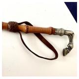 Antique Silver Hoof Handle Riding Crop