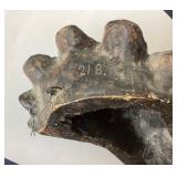 Antique Painted Plaster Indian Chief Bust