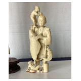 Pair of Vintage Asian Bone Ivory Carvings
