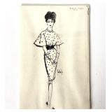 Original Fashion Design Illustration for Vogue Magazine (1960s)