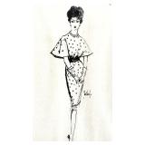 Original Fashion Design Illustration for Vogue Magazine (1960s)