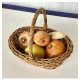 Basket of Antique Stone Fruit