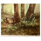 Antique French Barbizon School Painted Tile