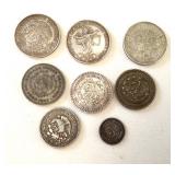 Group of 8 Vintage Mexican Silver Coins