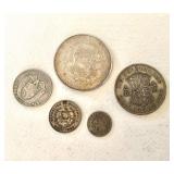 Group of Vintage Foreign Silver Coins