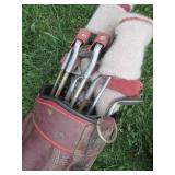 Vintage Golf bag and assorted Golf ...