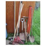 Roof rakes, shovels and post hole d...