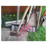 Roof rakes, shovels and post hole d...