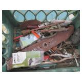 Plastic milk crate containing vinta...