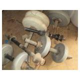 Vintage hand weights, barbells. and...