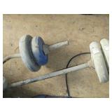 Vintage hand weights, barbells. and...