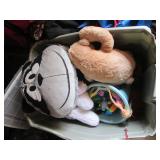Tote full of assorted toys, stuffed...