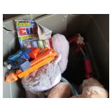 Tote full of assorted toys, stuffed...