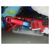 Tote full of assorted toys, stuffed...