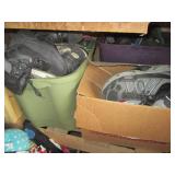 2 open totes and a box of Men