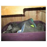 2 open totes and a box of Men