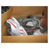 2 open totes and a box of Men