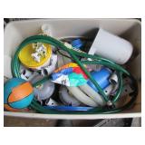 Covered Tote full of pool maintenan...