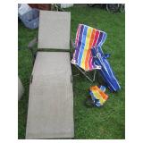 Metal framed outdoor lounger and 2-...