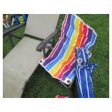 Metal framed outdoor lounger and 2-...