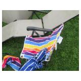 Metal framed outdoor lounger and 2-...