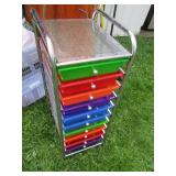 Metal framed Multicolored 10 drawer...