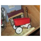 Lot. of doll size red wagon decor a...