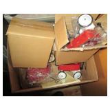 Lot. of doll size red wagon decor a...
