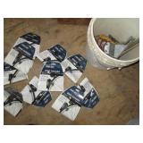 Metal bike hangers and bucket of as...