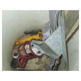 Metal bike hangers and bucket of as...