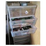 Pair of wide plastic 3-drawer organ...