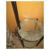 Metal framed table lamp combo with ...