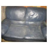 Navy Blue Pleather 2-cushion Love S...