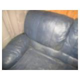 Navy Blue Pleather 2-cushion Love S...